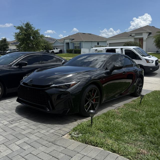 Ceramic window tint on a black Lexus sedan — Kissimmee, FL
